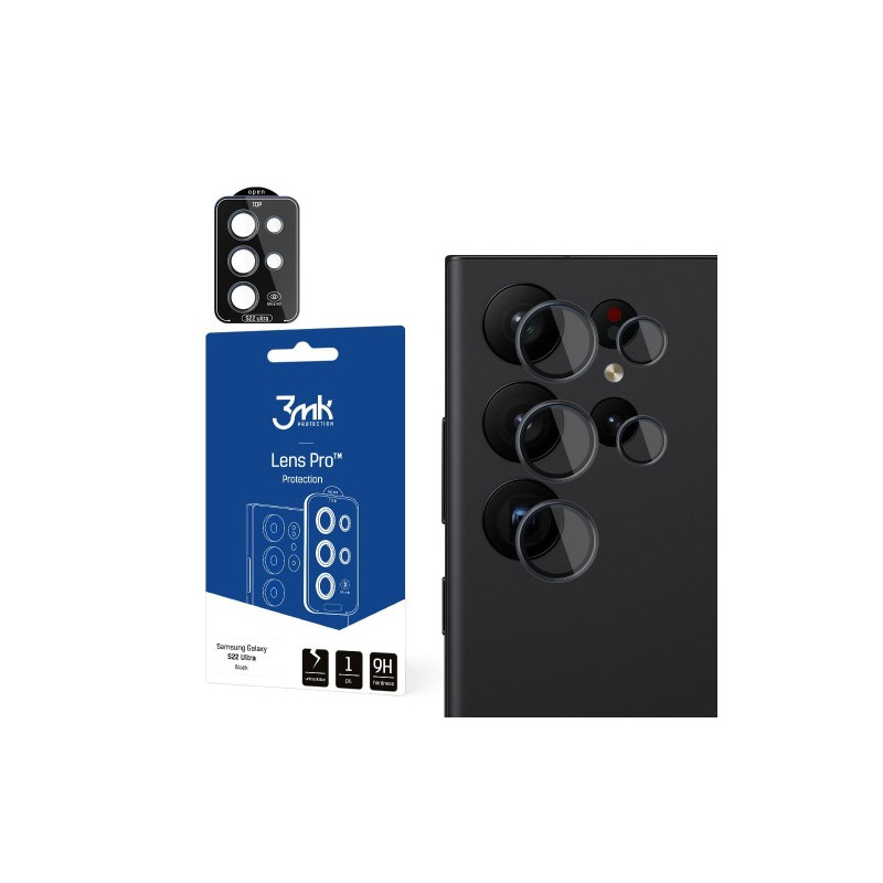Nutitelefoni kaamerakaitse Samsung Galaxy S22 Ultra Objektiiv Pro Must
