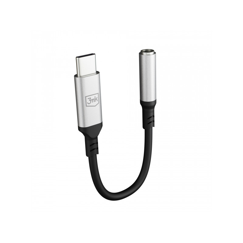 Helikaabli muundur 12 cm 3,5 mm Type-C adapter Must