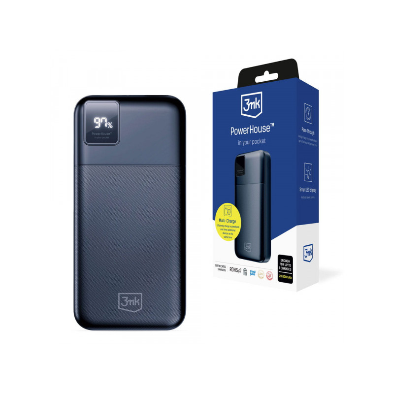 Ārējā baterija PowerHouse 20'000 mAh Melna