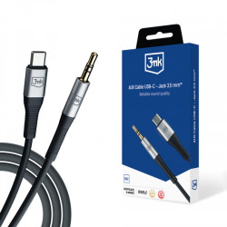 Audio kabelis AUX Cable USB-C Jack 3,5mm Melna