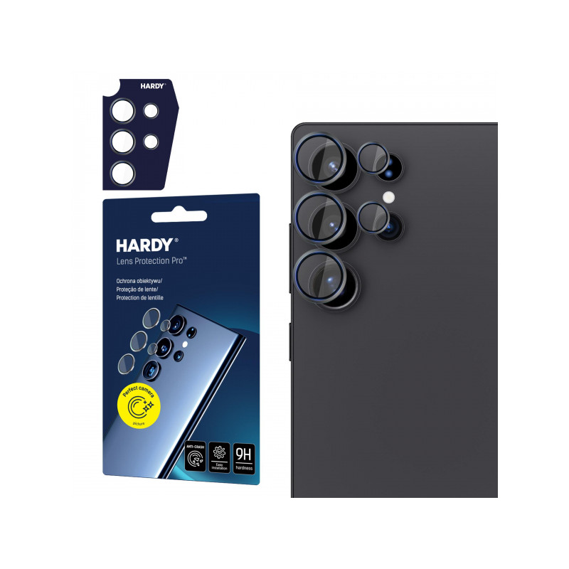 Viedtālruņa kameras aizsargstikls Apple Galaxy S25 Ultra Hardy Lens Melna