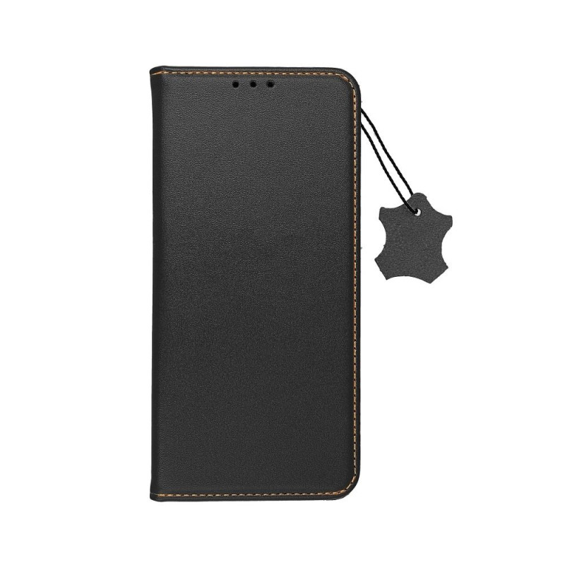 Viedtālruņa atveramais maciņš Samsung Galaxy A12 Leather Case Melna