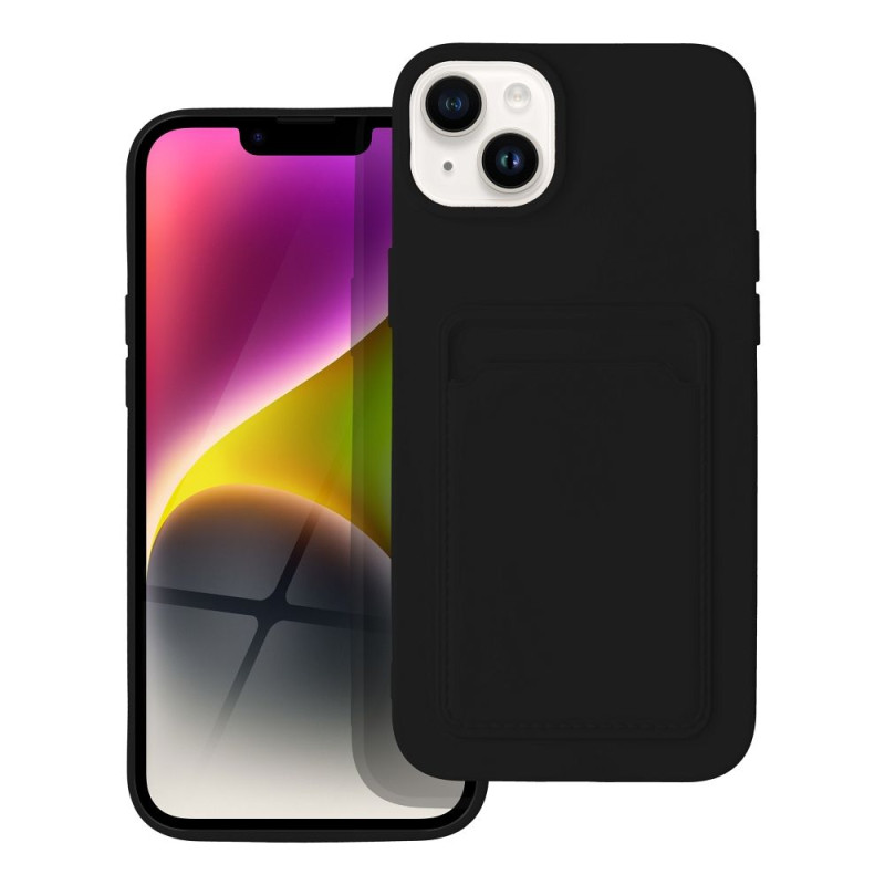 Viedtālruņa aizmugurējais vāciņš Apple iPhone 14 Plus CARD Case Melna