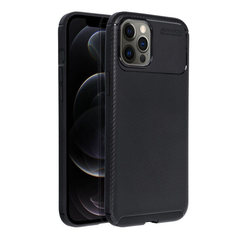 Viedtālruņa aizmugurējais vāciņš Apple iPhone 12 Pro Max Premium Carbon Melna
