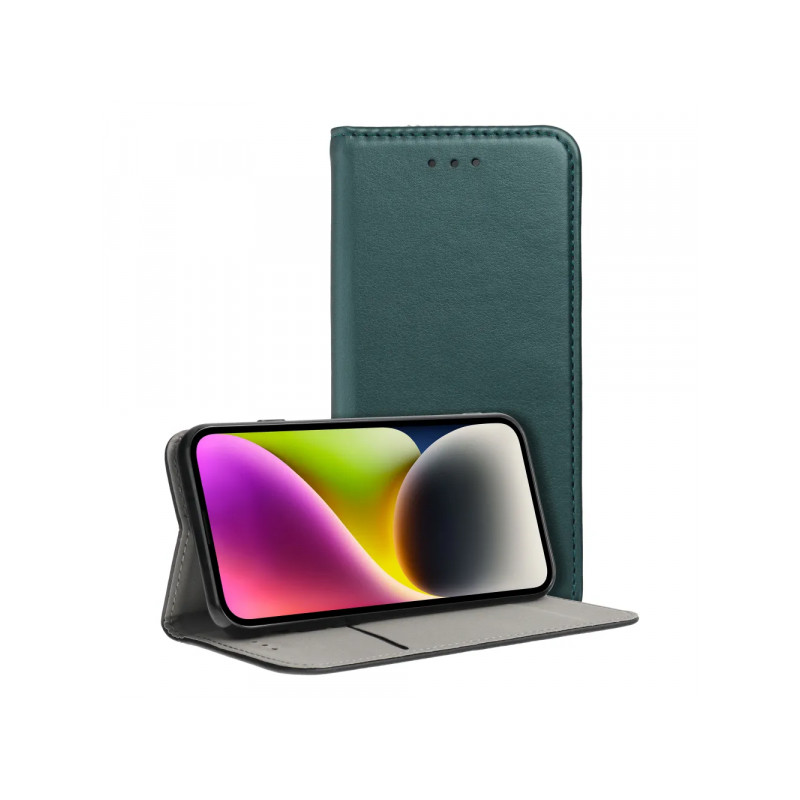 Viedtālruņa atveramais maciņš Samsung Galaxy S23 Ultra Smart Magneto Tumši zaļa