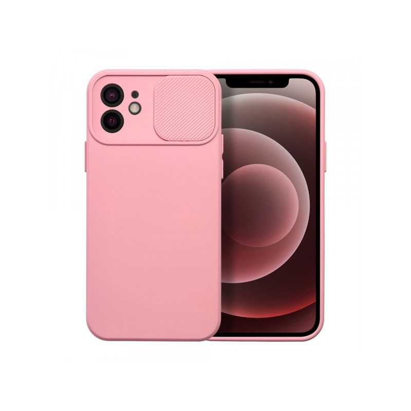 Viedtālruņa aizmugurējais vāciņš Apple iPhone 12 Camshield Slide Gaiši rozā