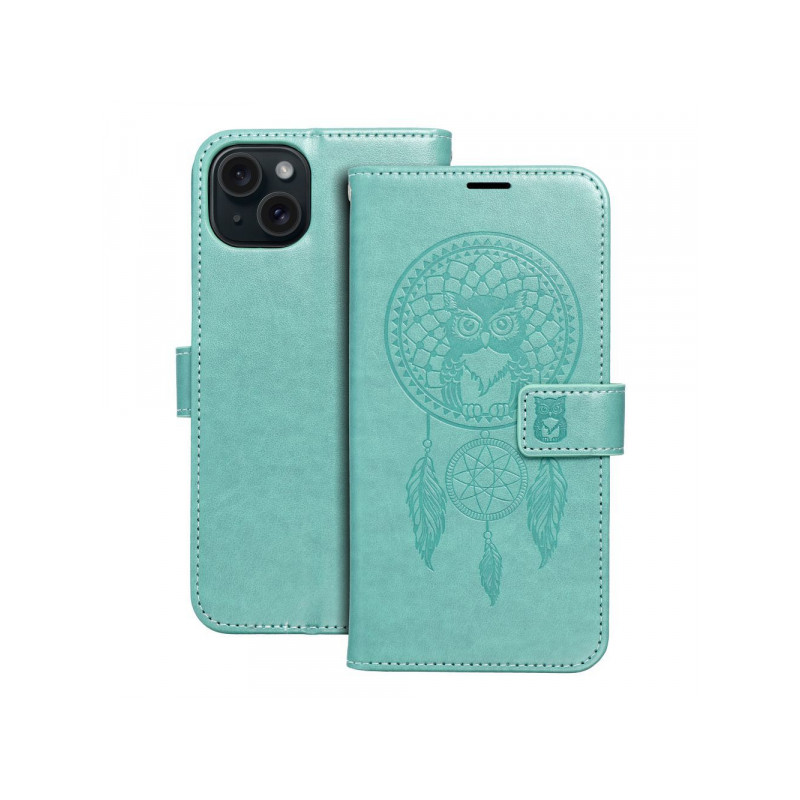 Viedtālruņa atveramais maciņš Apple Iphone 15 Plus Mezzo Book Dreamcatcher Zaļa