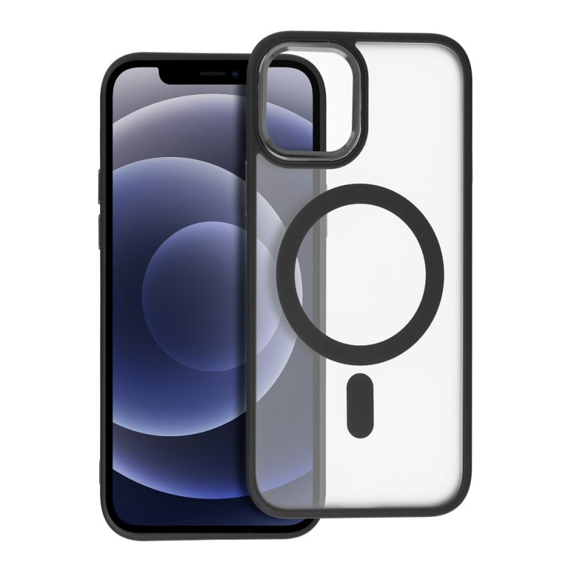 Viedtālruņa aizmugurējais vāciņš Apple iPhone 12 Pro Matte Mag Cover Melna, Caurspīdīga