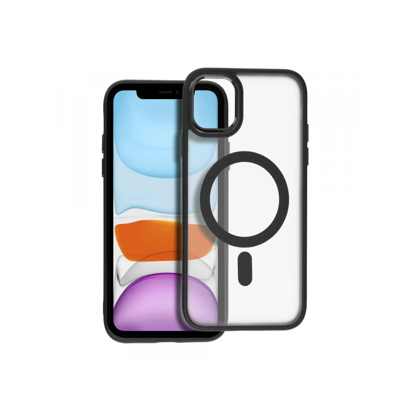 Viedtālruņa aizmugurējais vāciņš Apple iPhone 15 Pro Max Matte Mag Cover Black, Transparent