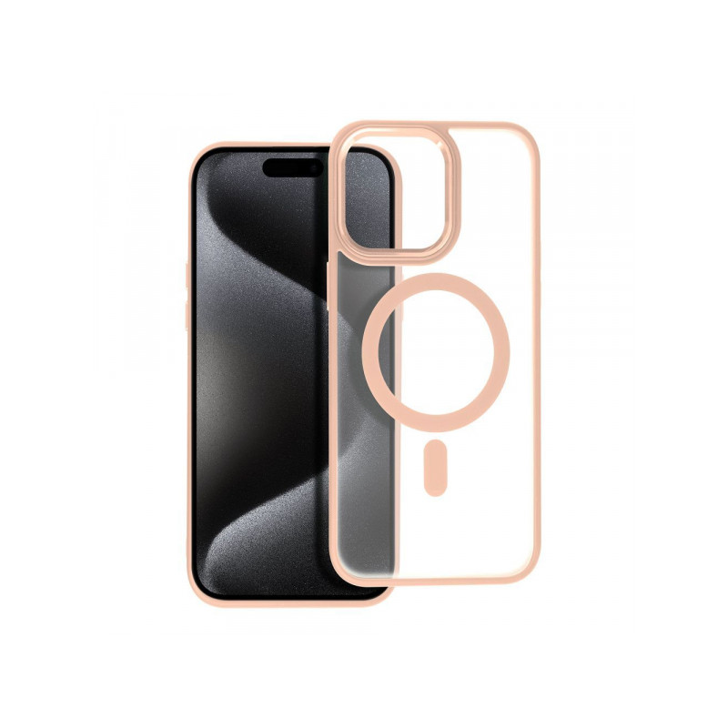 Viedtālruņa aizmugurējais vāciņš Apple iPhone 15 Pro Max Magsafe Back Case Pink, Transparent
