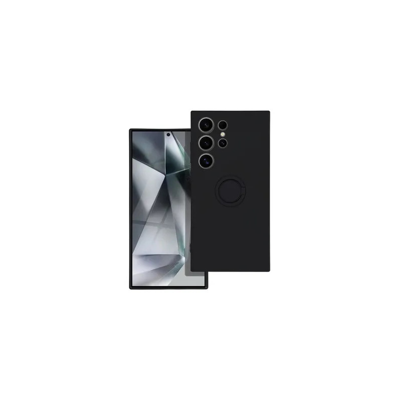 Viedtālruņa aizmugurējais vāciņš Samsung Galaxy S24 Ultra Silicone Ring Black
