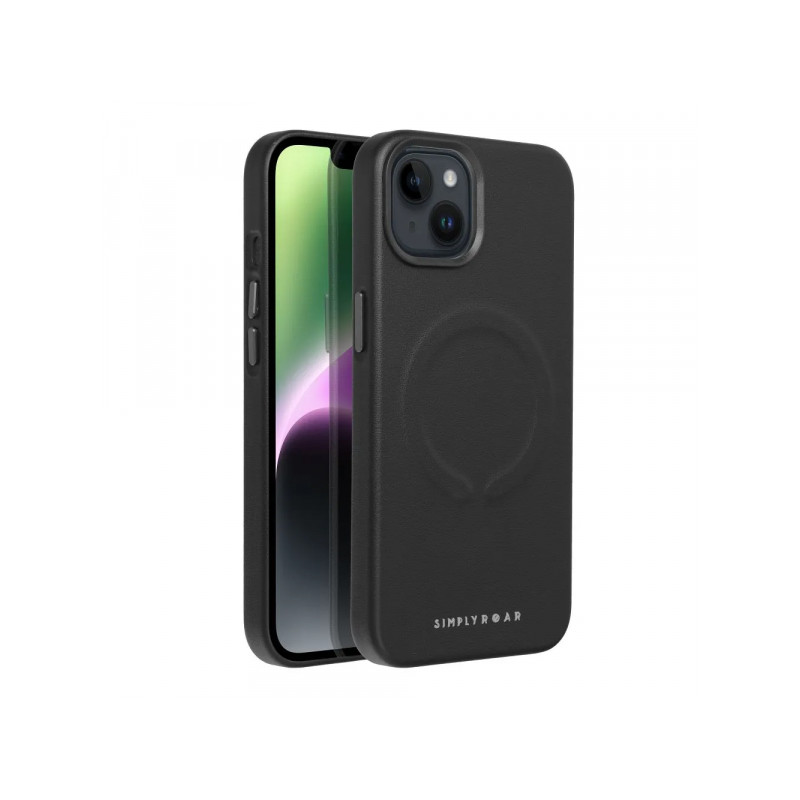 Viedtālruņa aizmugurējais vāciņš Apple iPhone 12 Pro Leather Mag Melna