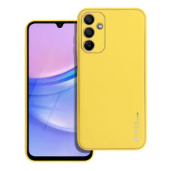 Viedtālruņa aizmugurējais vāciņš Samsung Galaxy A15 5G Leather Yellow