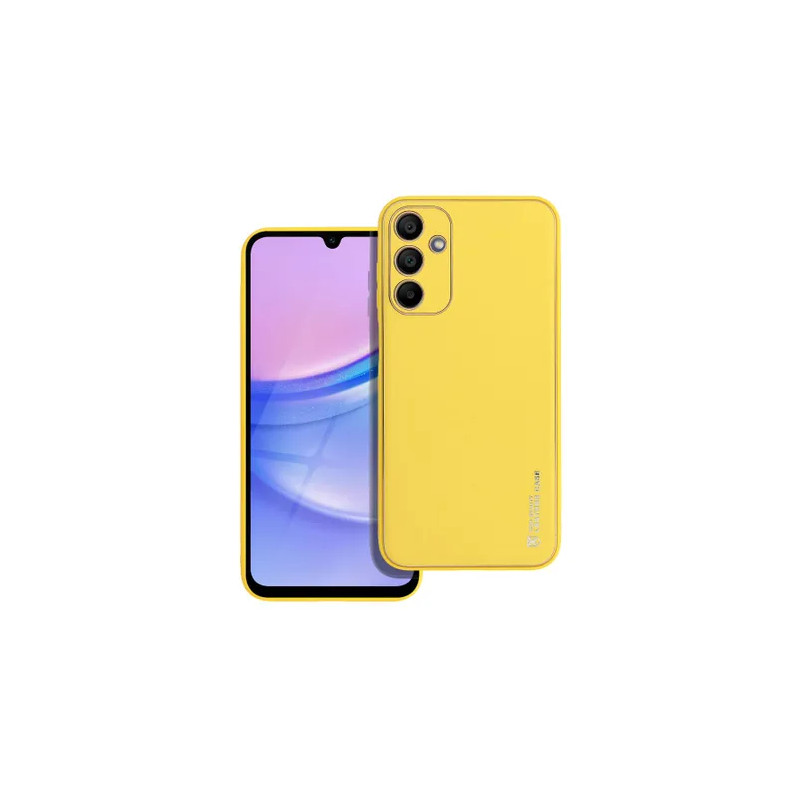 Nutitelefoni tagakaas Samsung Galaxy A15 5G Nahk Kollane