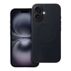 Viedtālruņa aizmugurējais vāciņš Apple Iphone 16 Silicon Mag case Black