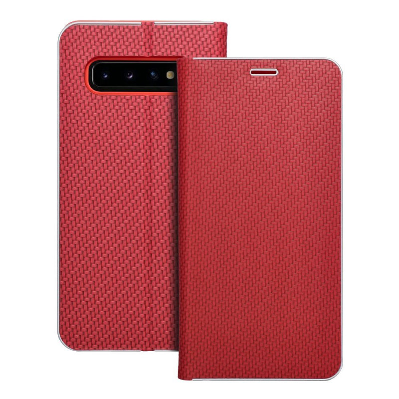 Viedtālruņa aizmugurējais vāciņš Samsung Galaxy S10 Luna Book Sarkana