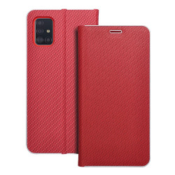 Viedtālruņa atveramais maciņš Samsung Galaxy A51 Luna Book Carbon Red