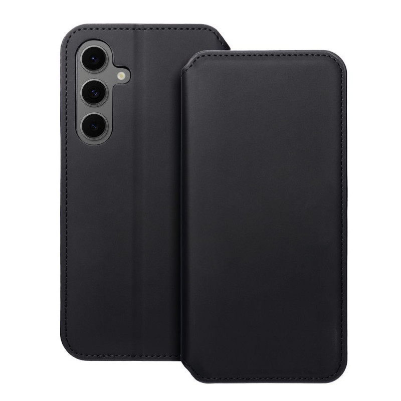 Viedtālruņa atveramais maciņš Samsung Galaxy S24 FE Dual Pocket Book Melna