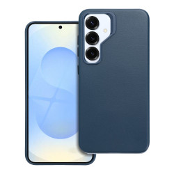 Viedtālruņa aizmugurējais vāciņš Samsung Galaxy S25 Leather mag cover Zila