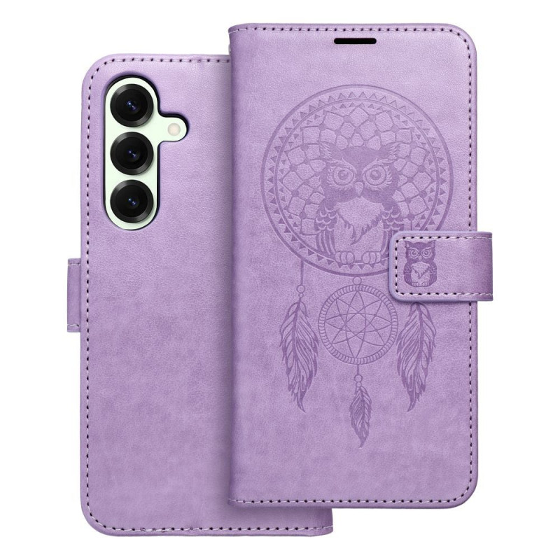 Nutitelefoni klapiümbris Samsung Galaxy S25 Poole raamatu mandala Violetne