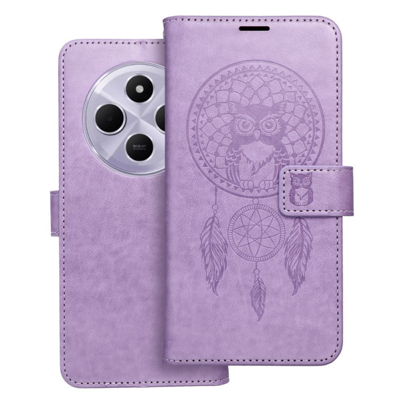 Nutitelefoni klapiümbris Xiaomi Redmi 14C Poole raamatu mandala Violetne