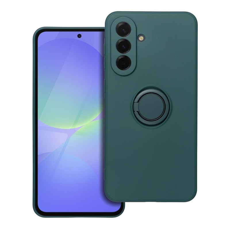 Viedtālruņa aizmugurējais vāciņš Samsung Galaxy A36 5G Silicone Ring Case Zaļa