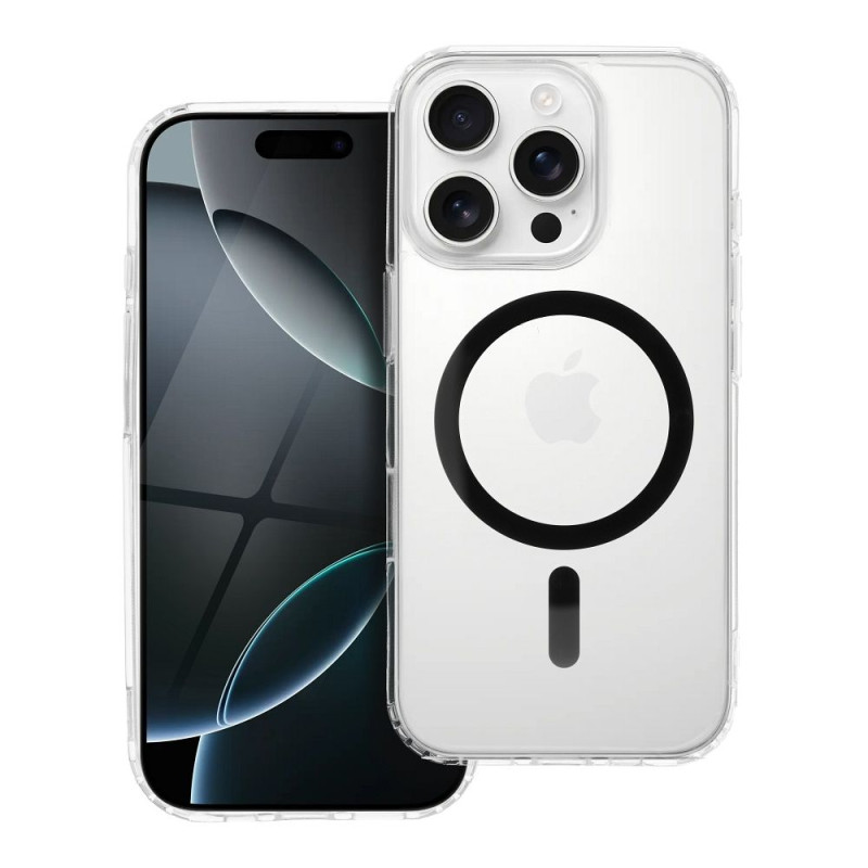 Viedtālruņa aizmugurējais vāciņš Apple iPhone 11 Colorful Ring Mag Melna, Caurspīdīga
