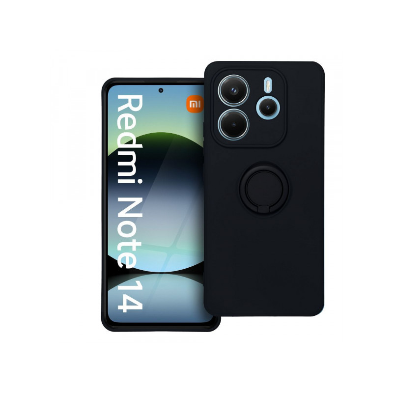 Viedtālruņa aizmugurējais vāciņš Xiaomi Redmi Note 14 5G Silicone Ring Case Black