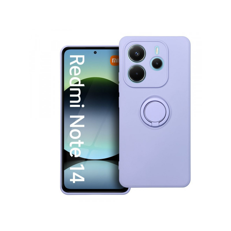 Viedtālruņa aizmugurējais vāciņš Xiaomi Redmi Note 14 5G Silicone Ring Case Violeta