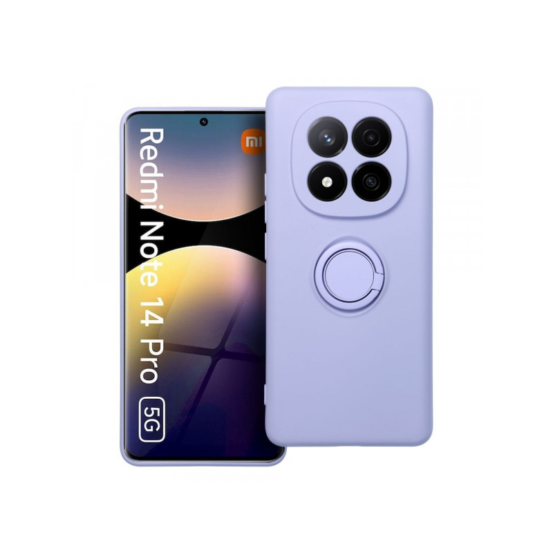Viedtālruņa aizmugurējais vāciņš Xiaomi Redmi Note 14 Pro 5G Silicone Ring Case Violeta