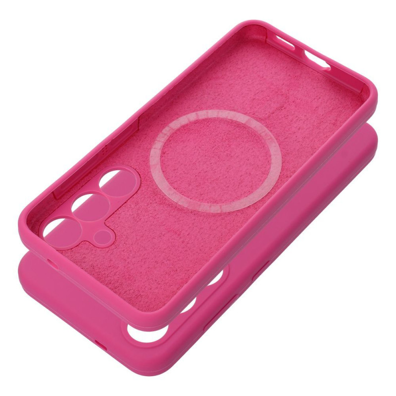 Viedtālruņa aizmugurējais vāciņš Samsung Galaxy S25 Plus Silicone Mag Rozā