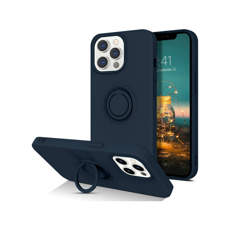 Nutitelefoni tagakaas Õun iPhone 12 Pro Max Silikoonrõngas Tumesinine