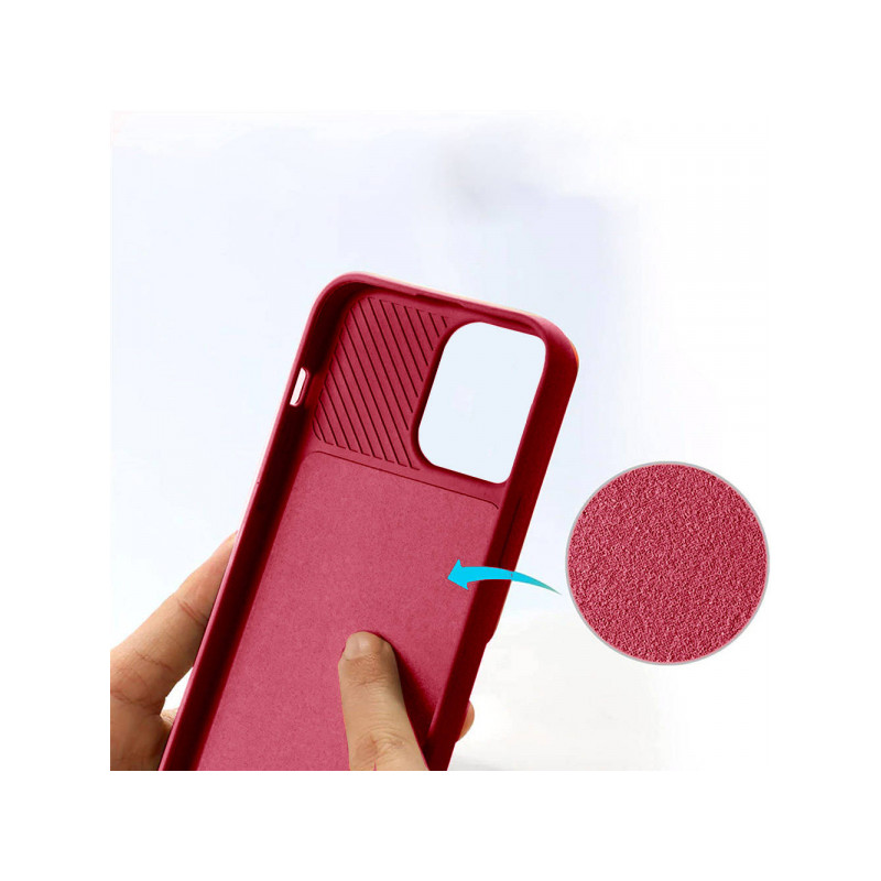Viedtālruņa aizmugurējais vāciņš Xiaomi Redmi 10C Silicon Lens Burgundijas