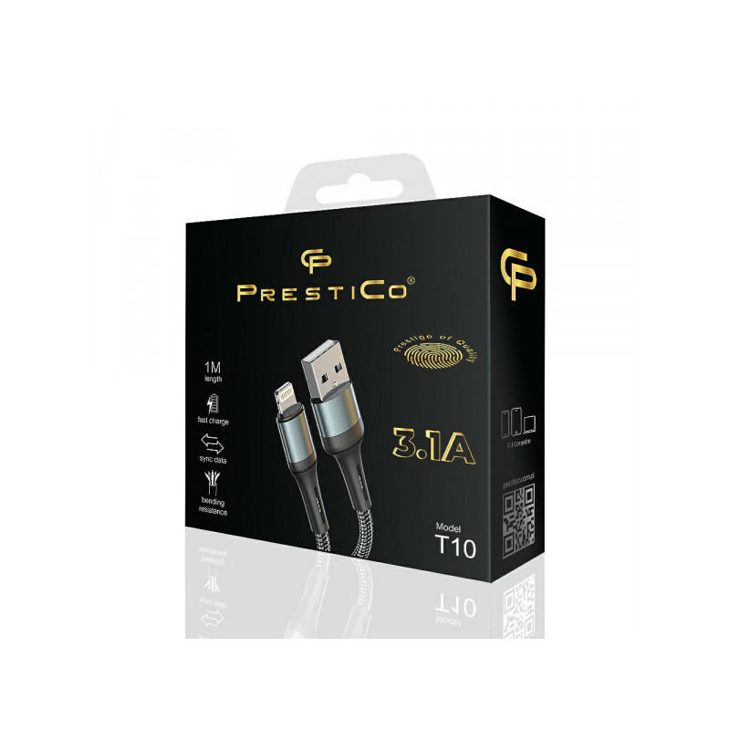 Kaabel T10 USB-A Lightning-ühendusega Must