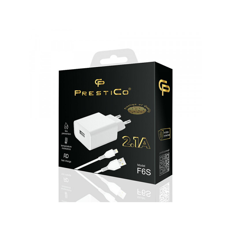 Laadimiskomplekt F6S + Lightning-kaabel Valge