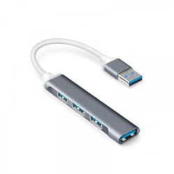 Kaablimuundur Adapter HUB 3xUSB-A 2.0 ja 1xUSB-A 3.0 USB-A-ks Hõbe