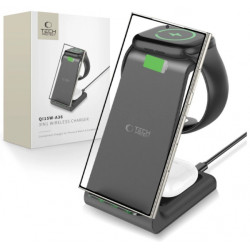 Bezvadu lādētājs Wireless Charger QI15W-A36 3in1 for Samsung Black