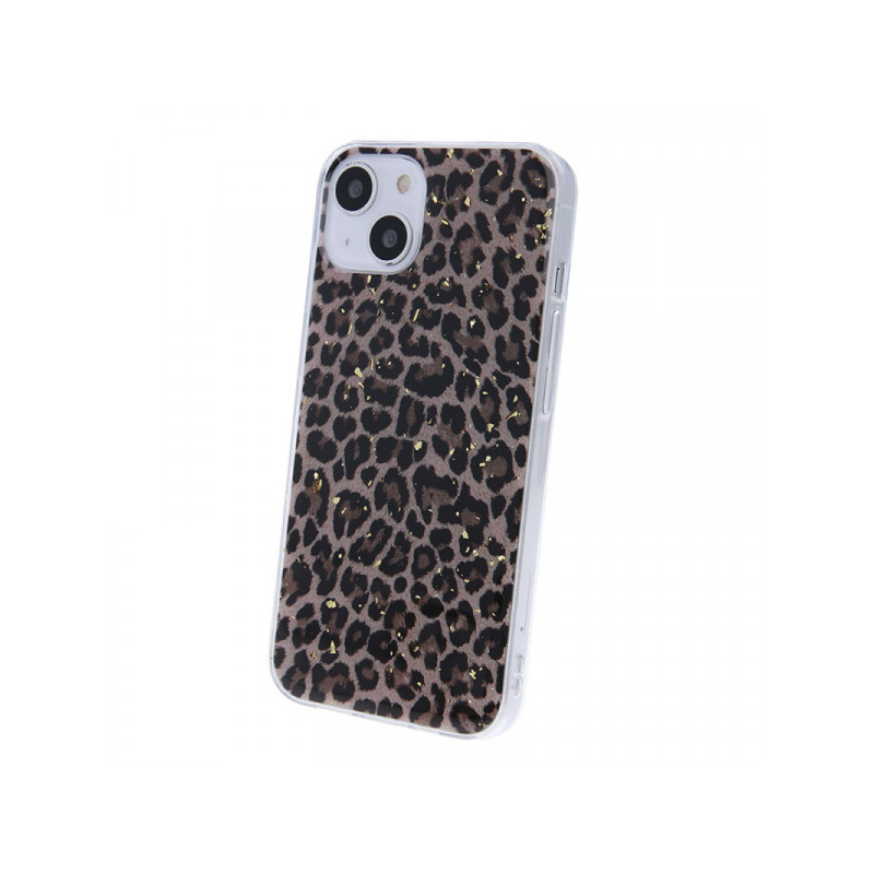 Viedtālruņa aizmugurējais vāciņš Samsung Galaxy S21 FE Gold Glam Leopard1 Melna, Ar Dizainu