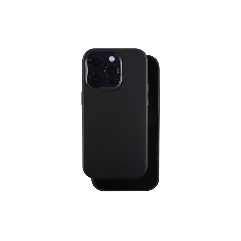 Viedtālruņa aizmugurējais vāciņš Apple iPhone 14 Pro Leather Mag Melna