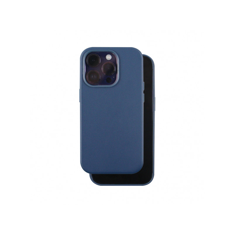 Viedtālruņa aizmugurējais vāciņš Apple iPhone 14 Pro Leather Mag Tumši zila
