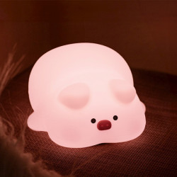 Ziemassvētku lampiņas Night Lamp Sleepy Pig Balta