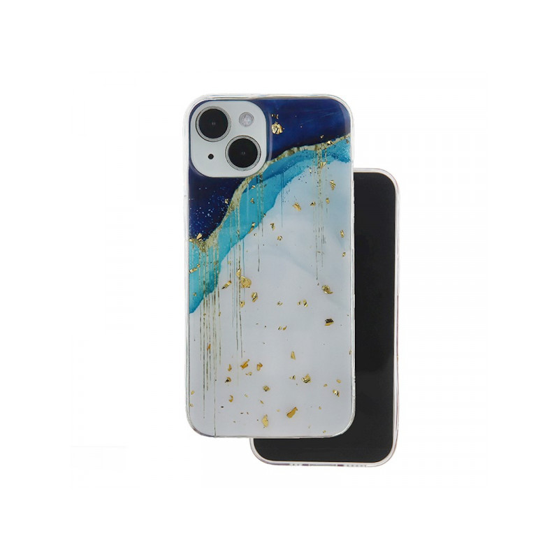 Nutitelefoni tagakaas Samsung Galaxy A55 5G Kuldne glamuurne jäämägi Sinine, Valge