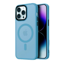 Viedtālruņa aizmugurējais vāciņš Apple iPhone 16 Pro Max Fashion Case MagSafe Light Blue, Transparent