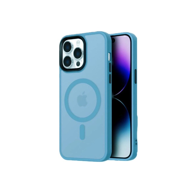 Viedtālruņa aizmugurējais vāciņš Apple iPhone 16 Pro Max Fashion Case MagSafe Light Blue, Transparent