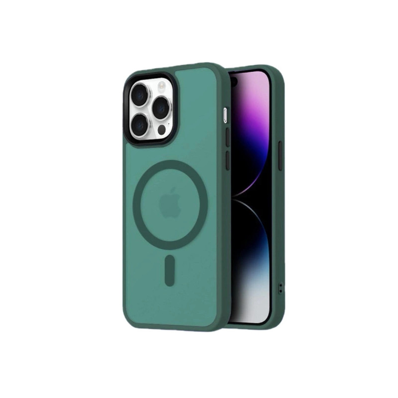 Viedtālruņa aizmugurējais vāciņš Apple Iphone 16 Fashion Case MagSafe Dark Green, Transparent