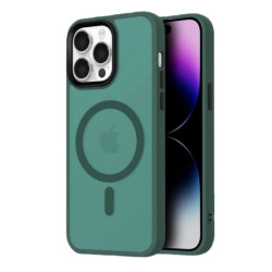 Viedtālruņa aizmugurējais vāciņš Apple iPhone 16 Pro Fashion Case MagSafe Dark Green, Transparent