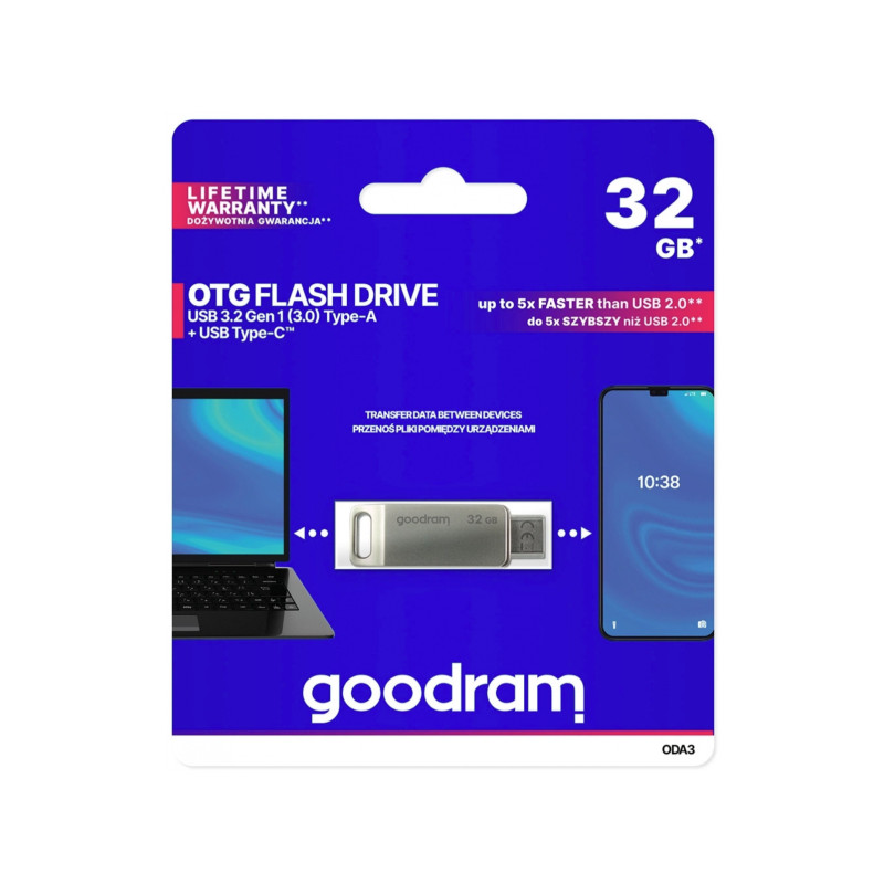 Väline mälu Mälupulk 32GB USB 3.2 / USB C Must