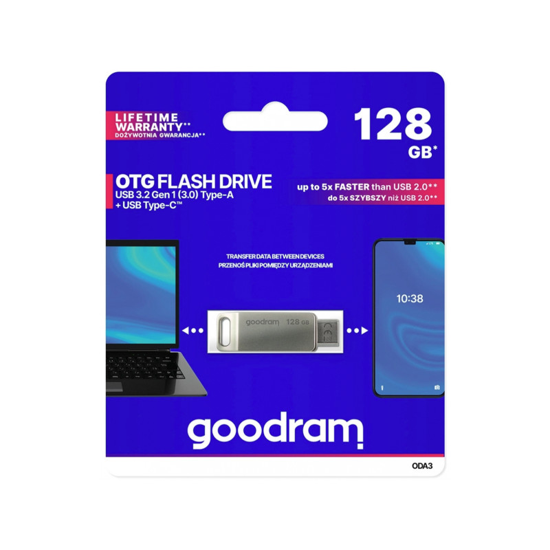 Väline mälu Mälupulk 128GB USB 3.2 / USB C Must