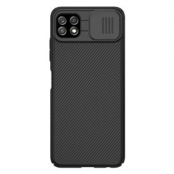 Viedtālruņa aizmugurējais vāciņš Samsung Galaxy A22 5G Camshield Nillkin Melna