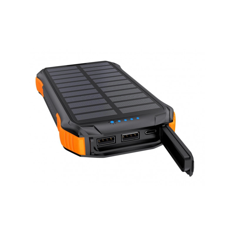 Ārējā baterija Solar induction power bank 10000mAh Qi 5W Melna